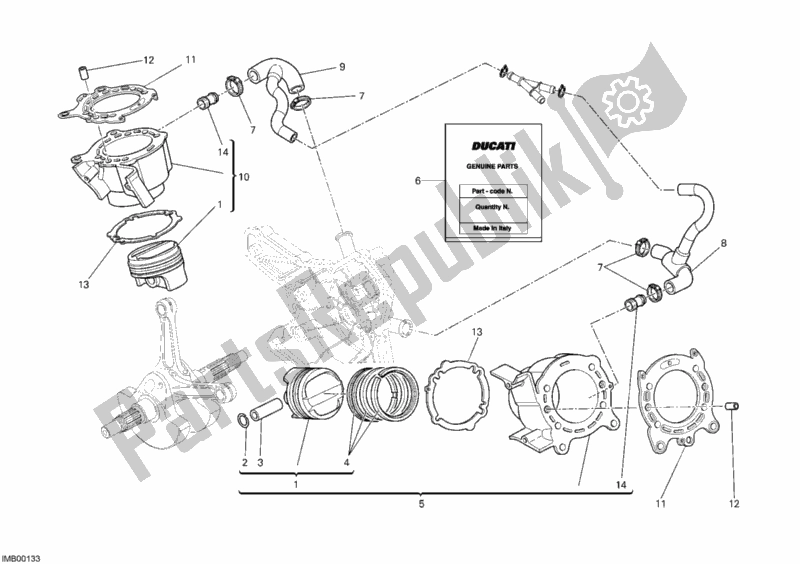 Todas las partes para Cilindro - Pistón de Ducati Streetfighter S USA 1100 2011